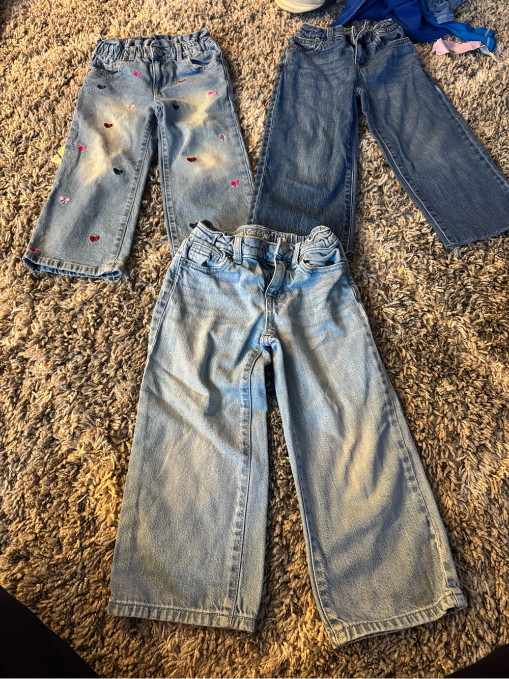 GAP and Cat and Jack Blue Wide-Leg Girls Jeans